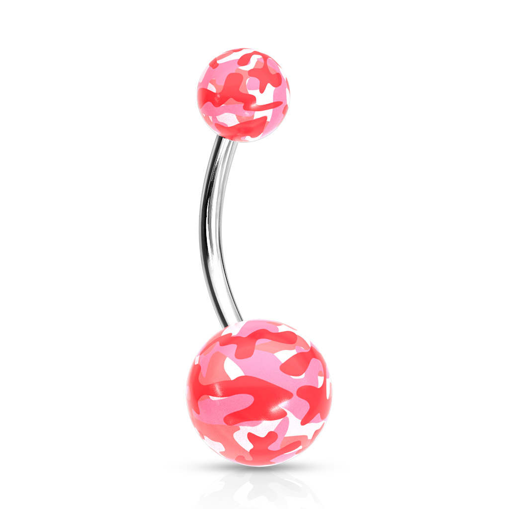 Bauchnabelpiercing mit Camouflagekugeln