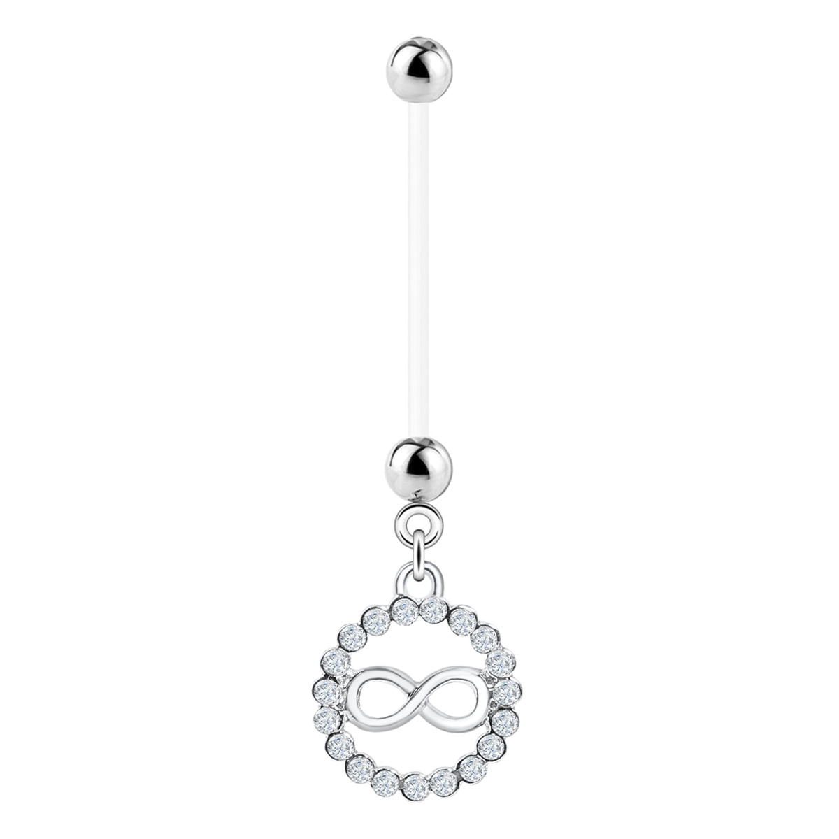 Bauchnabelpiercing für Schwangere mit Unendlichkeitszeichen